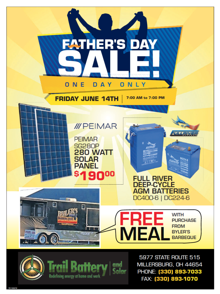 Father's Day Sale at Trail Battery and Solar