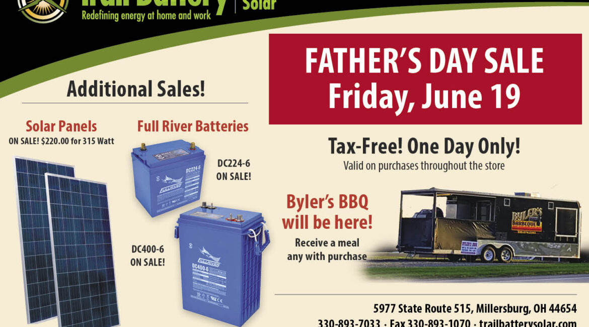 Father's Day Sale at Trail Battery and Solar